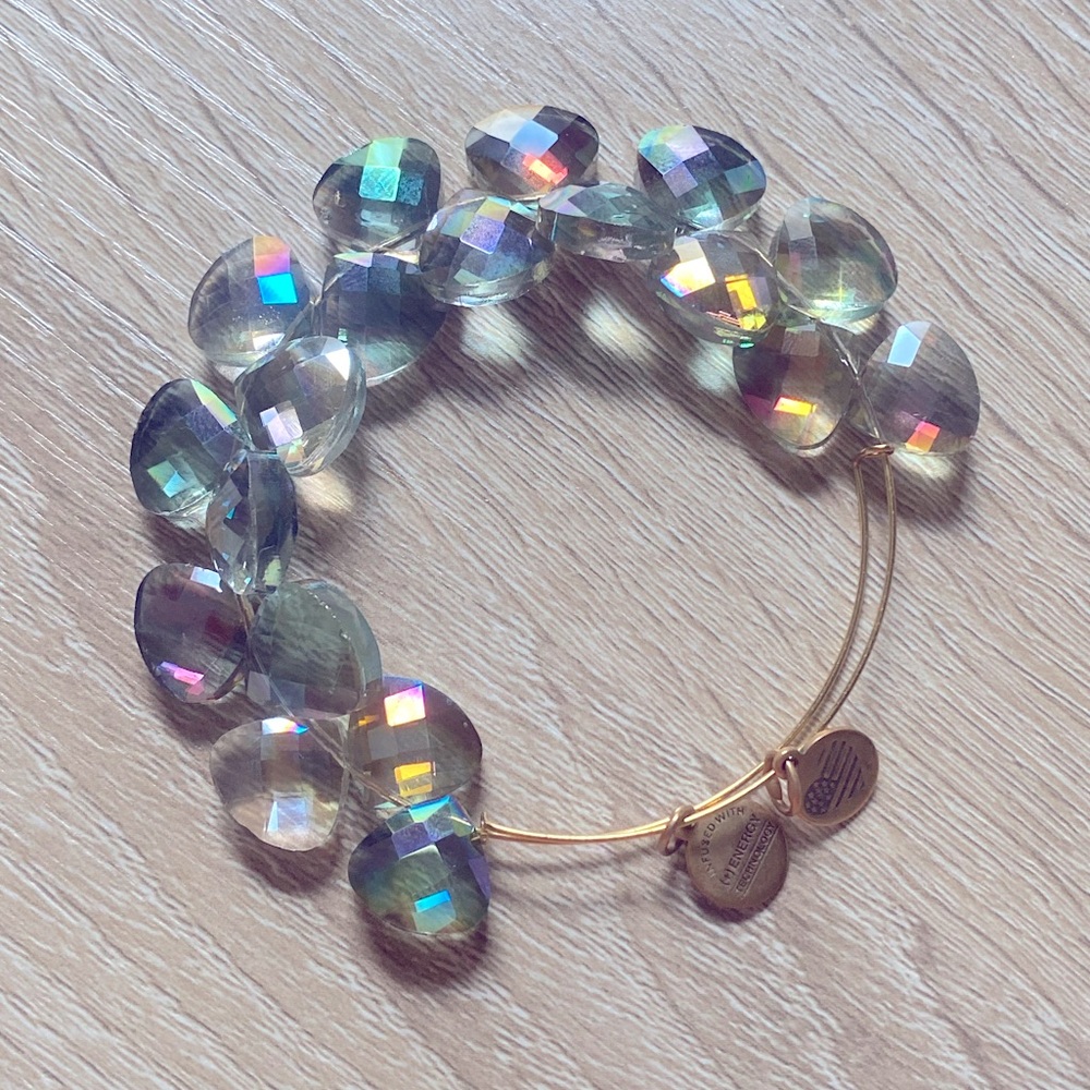 Gold Alex and Ani Crystal Bangle